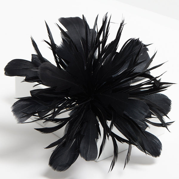 Jon Richard Black Statement Floral Clip Fascinator