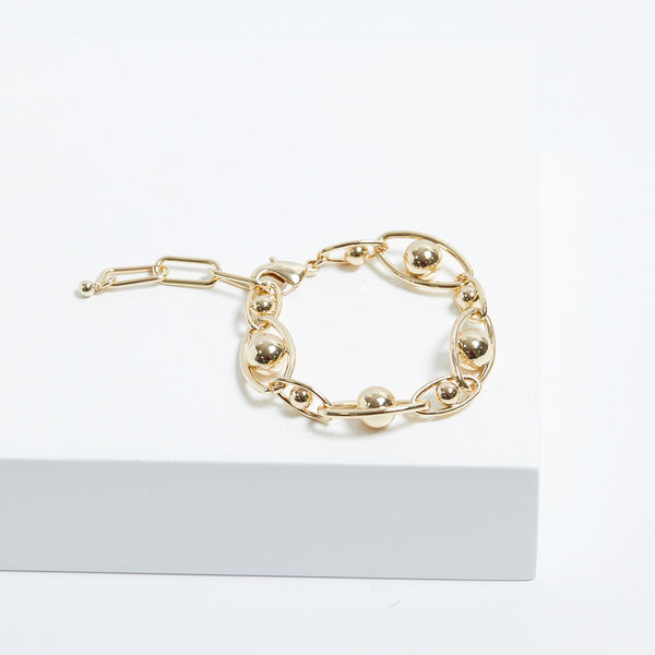 Jon Richard Gold Plated Polished Orb Chain Bracelet