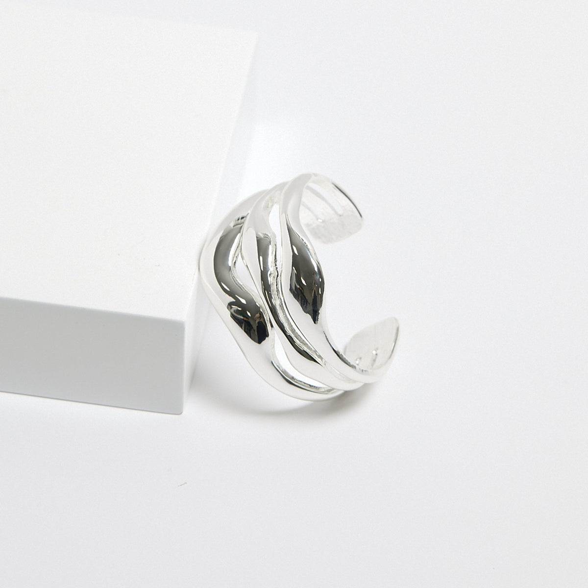 Jon Richard Silver Plated Multi Row Polished Cuff