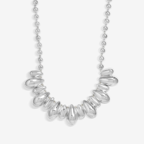 Mood Silver Polished Dome Droplet Necklace