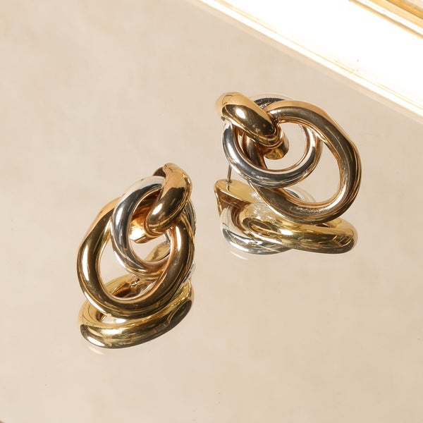 Jon Richard Two Tone Door Knocker Earrings