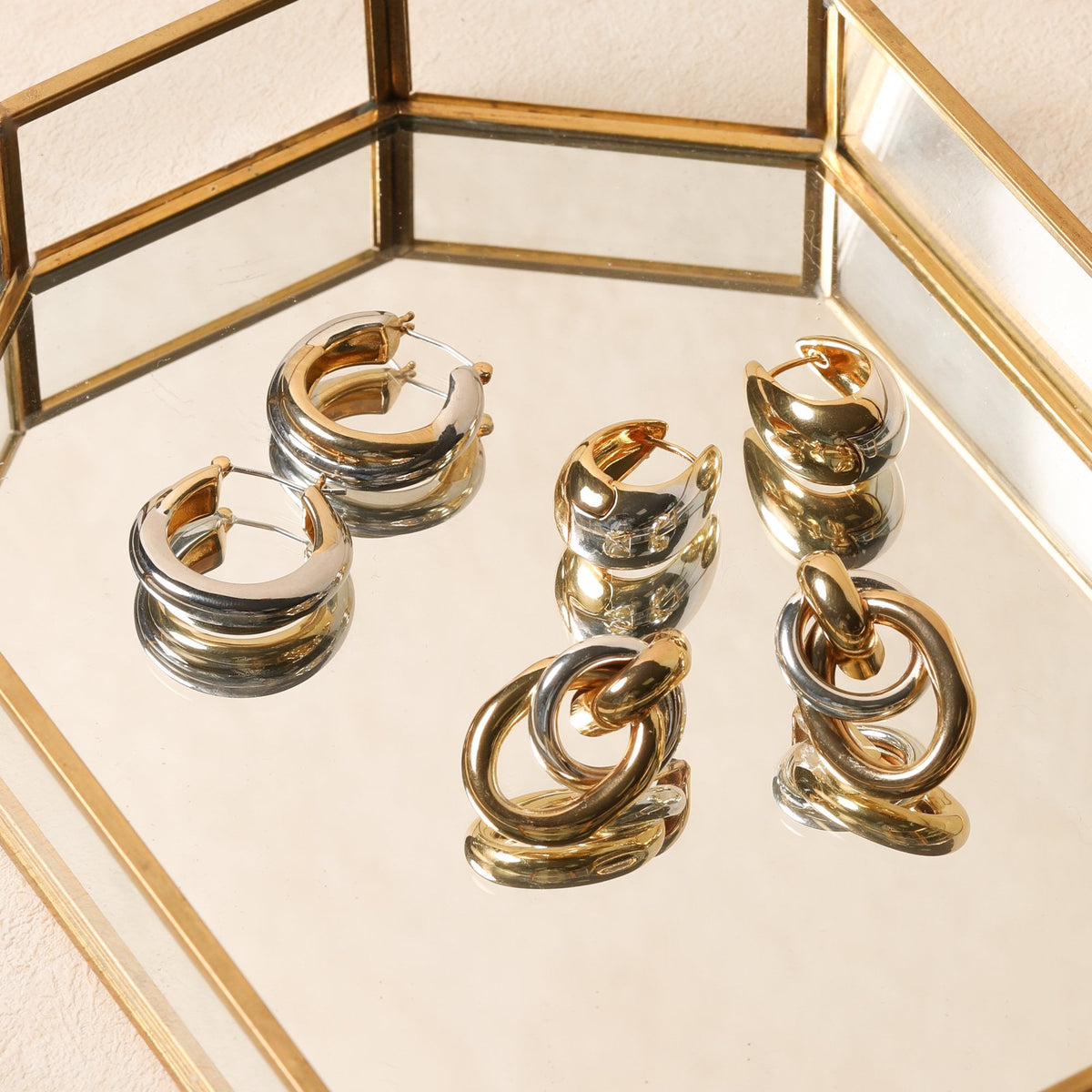 Jon Richard Two Tone Door Knocker Earrings