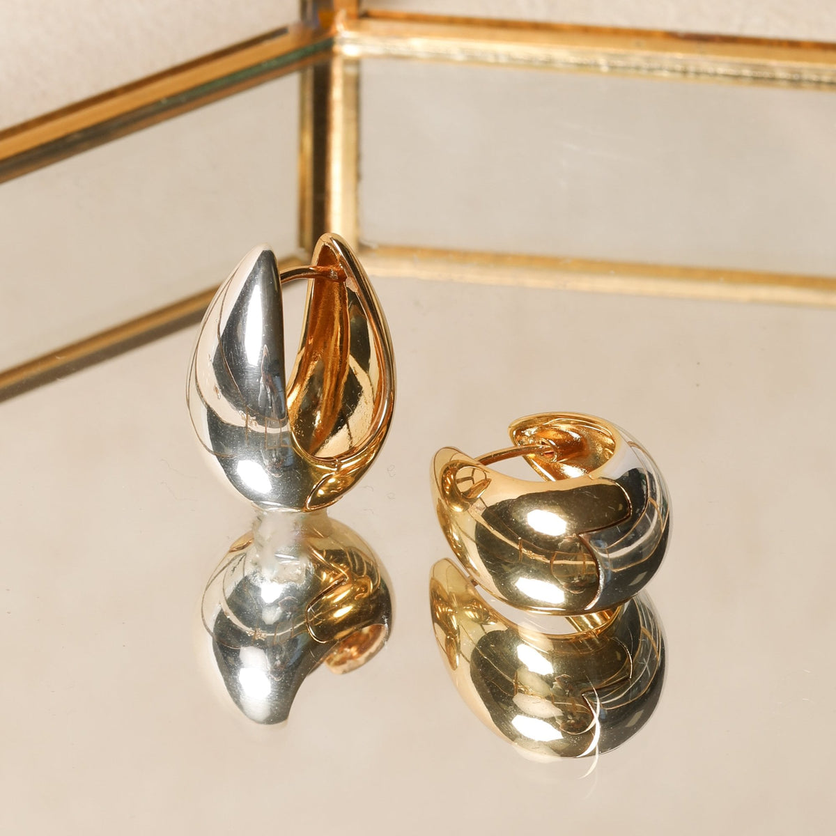 Jon Richard Two Tone Hoop Earrings