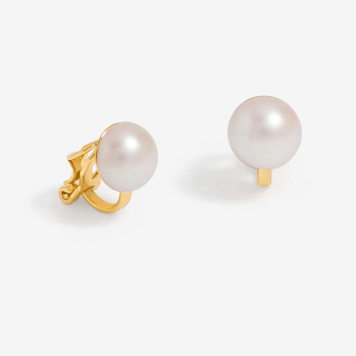 Jon Richard Gold Plated Iridescent Pearl Clip Earrings