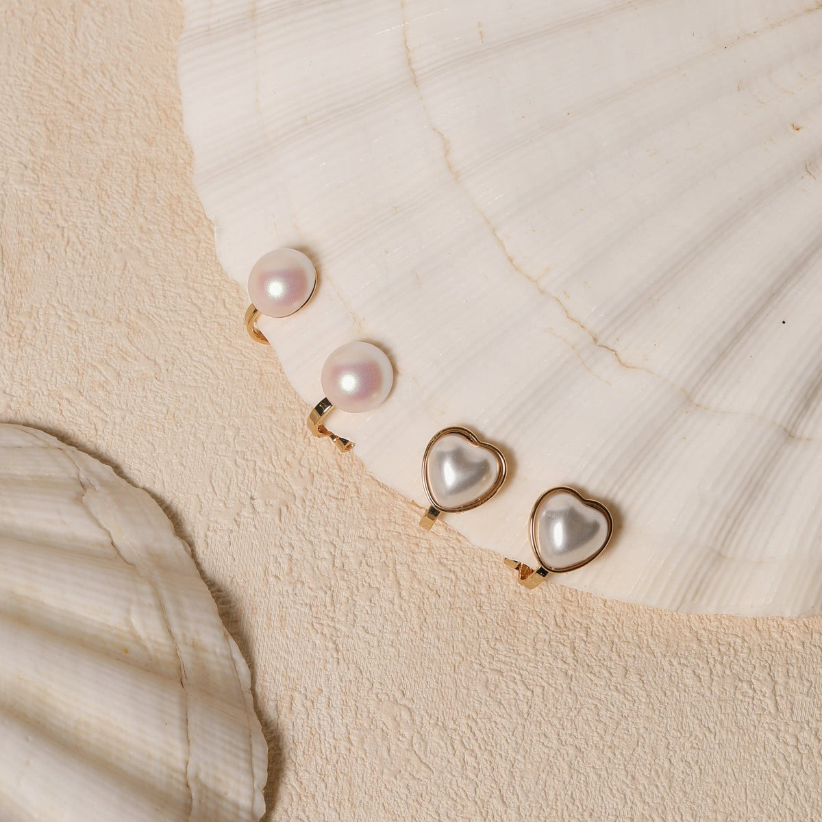 Jon Richard Gold Plated And Pearl Heart Clip Earrings