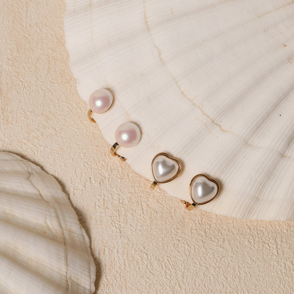 Jon Richard Gold Plated And Pearl Heart Clip Earrings