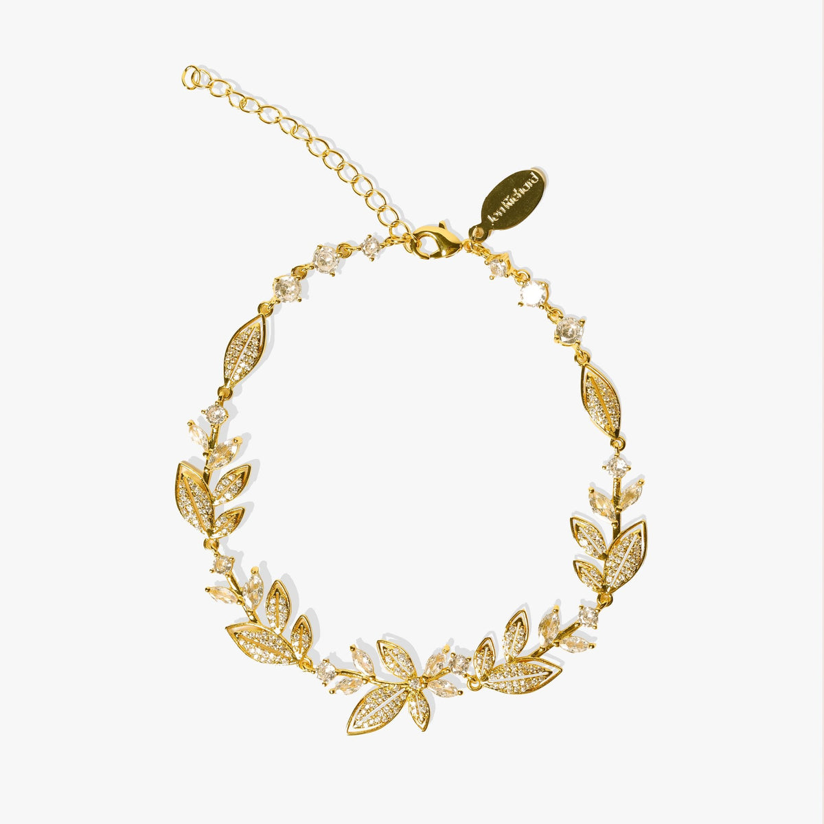 Jon Richard Gold Plated And Cubic Zirconia Leaf Bracelet