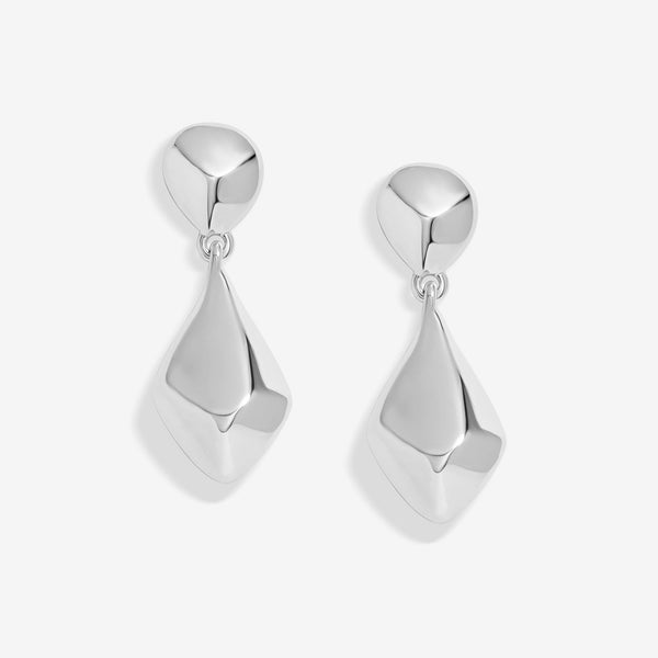 Mood Silver Polished Organic Pebble Drop Earrings