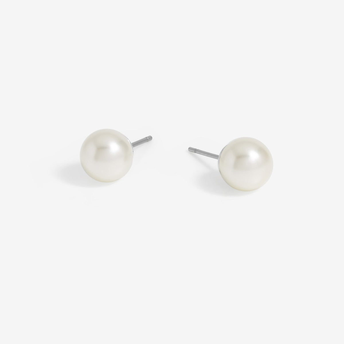 Silver Plated Pearl Stud Earrings