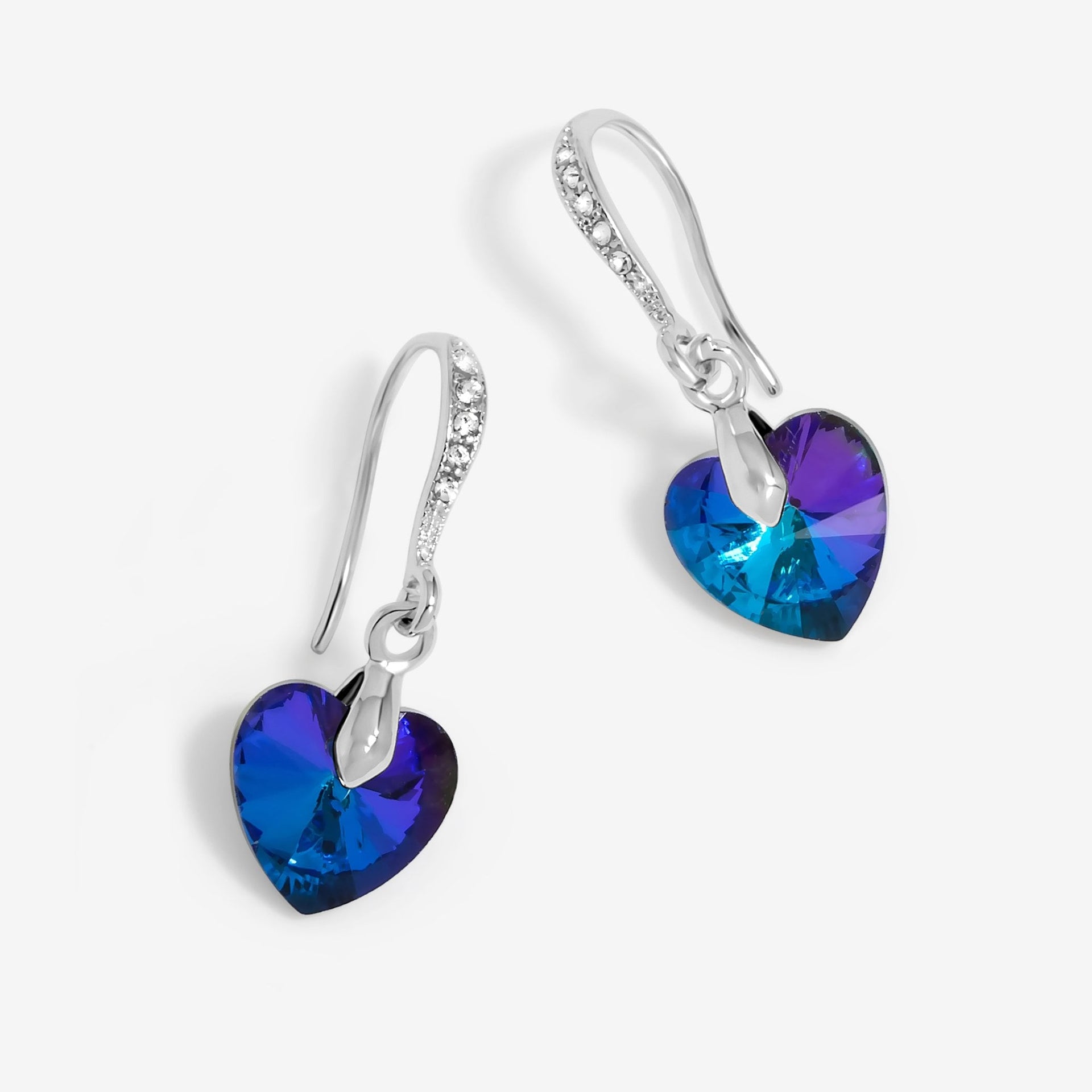 Radiance Collection Silver Plated Bermuda Heart Drop Earrings