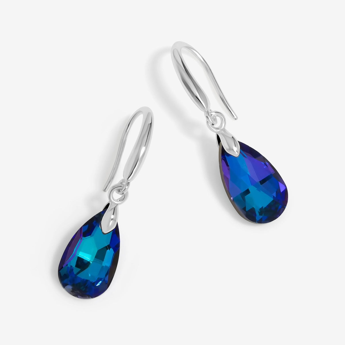 Jon Richard Radiance Collection Silver Plated Blue Fish Hook Drop Earrings
