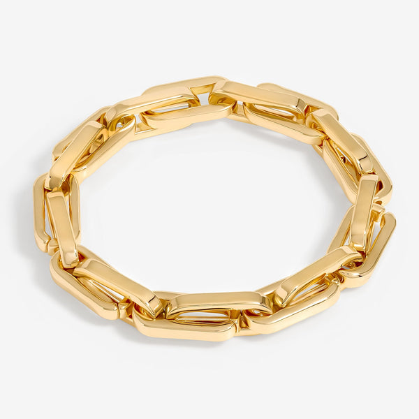 Jon Richard Recycled Gold Plated Polished Chain Stretch Bracelet