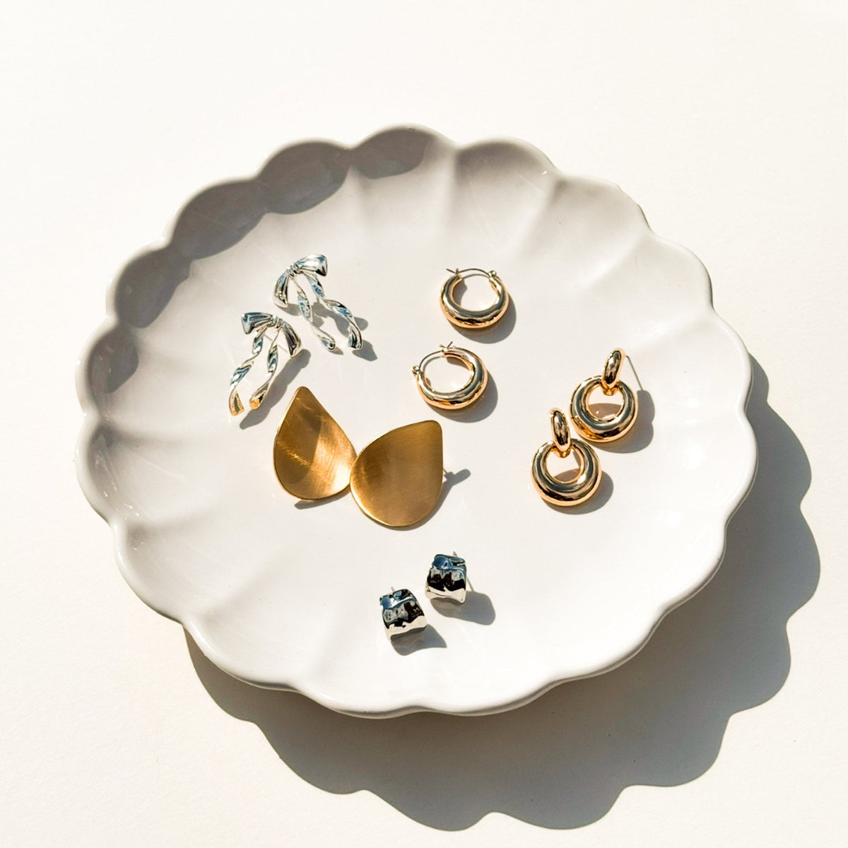 Jon Richard Gold Plated Brushed Earrings