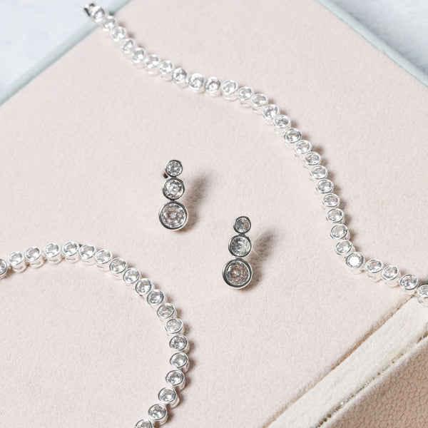 Jon Richard Silver Plated Cubic Zirconia Tennis Bracelet