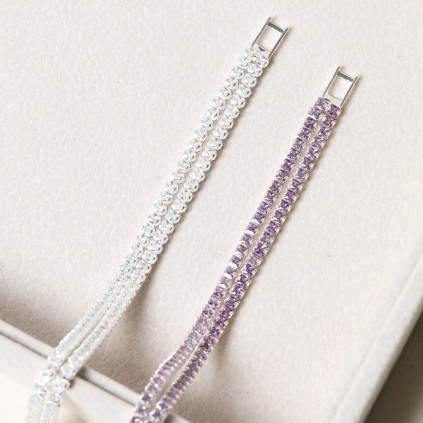 Jon Richard Silver Plated And Lavender Double Tennis Braclet
