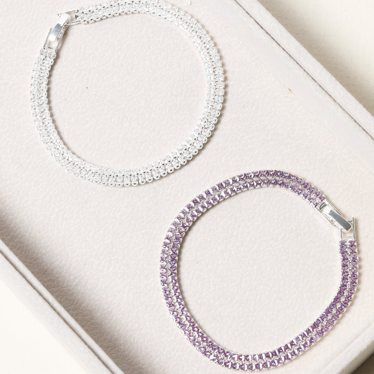 Jon Richard Silver Plated And Lavender Double Tennis Braclet