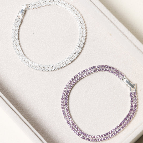 Jon Richard Silver Plated And Lavender Double Tennis Braclet