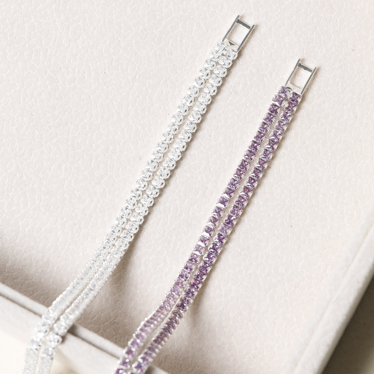 Jon Richard Silver Plated And Crystal Double Tennis Bracelet