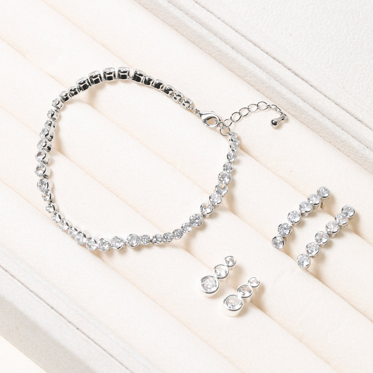Jon Richard Silver Plated Cubic Zirconia Tennis Bracelet