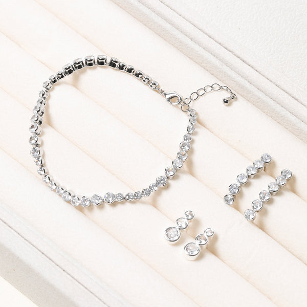 Jon Richard Silver Plated Cubic Zirconia Tennis Bracelet