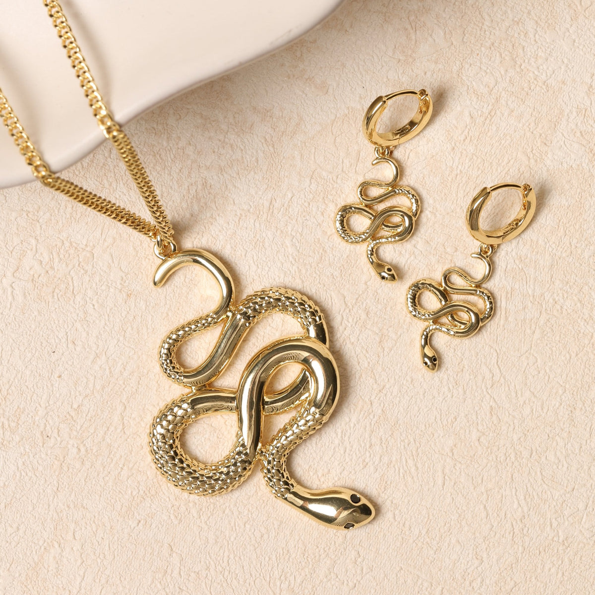 Jon Richard Gold Plated Snake Earrings