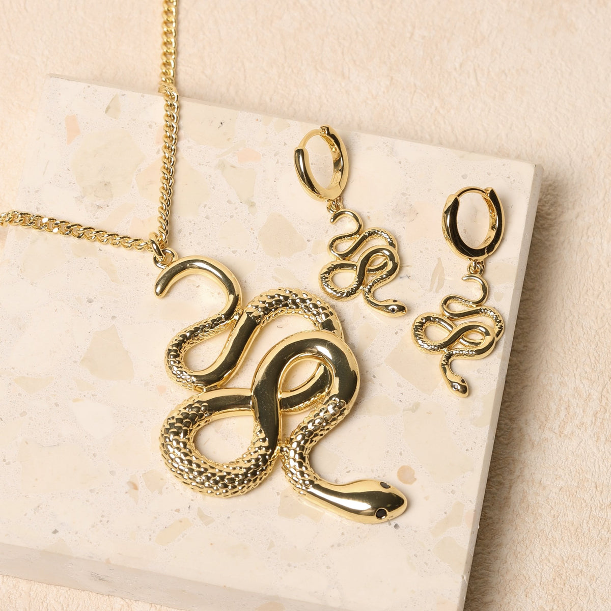 Jon Richard Gold Plated Snake Long Pendant