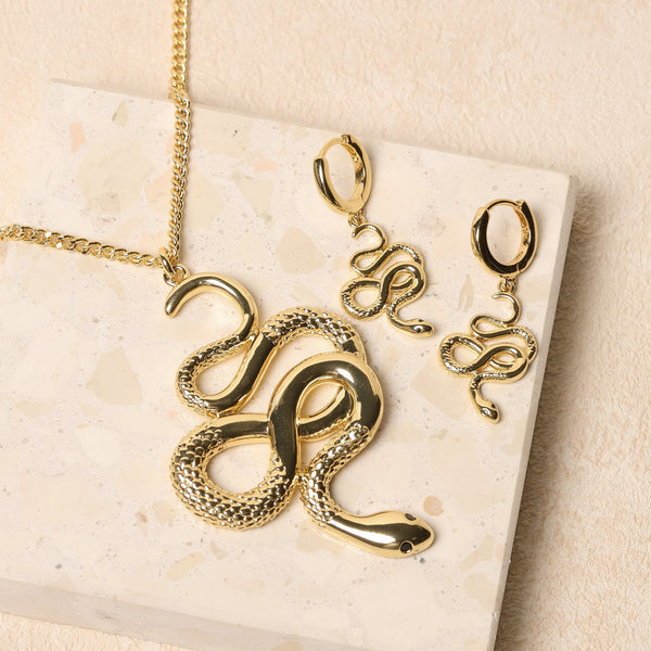 Jon Richard Gold Plated Snake Long Pendant