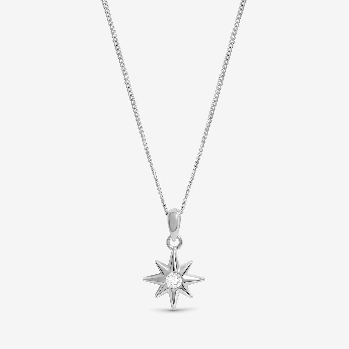 Simply Silver Sterling Silver 925 Cubic Zirconia Star Pendant