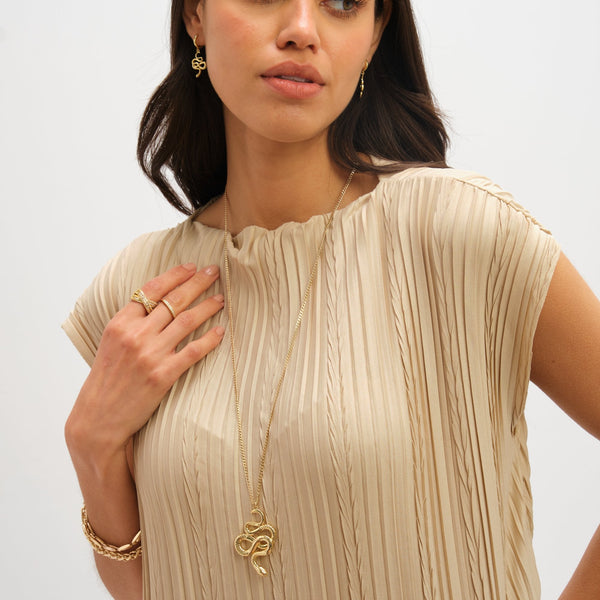 Jon Richard Gold Plated Snake Long Pendant