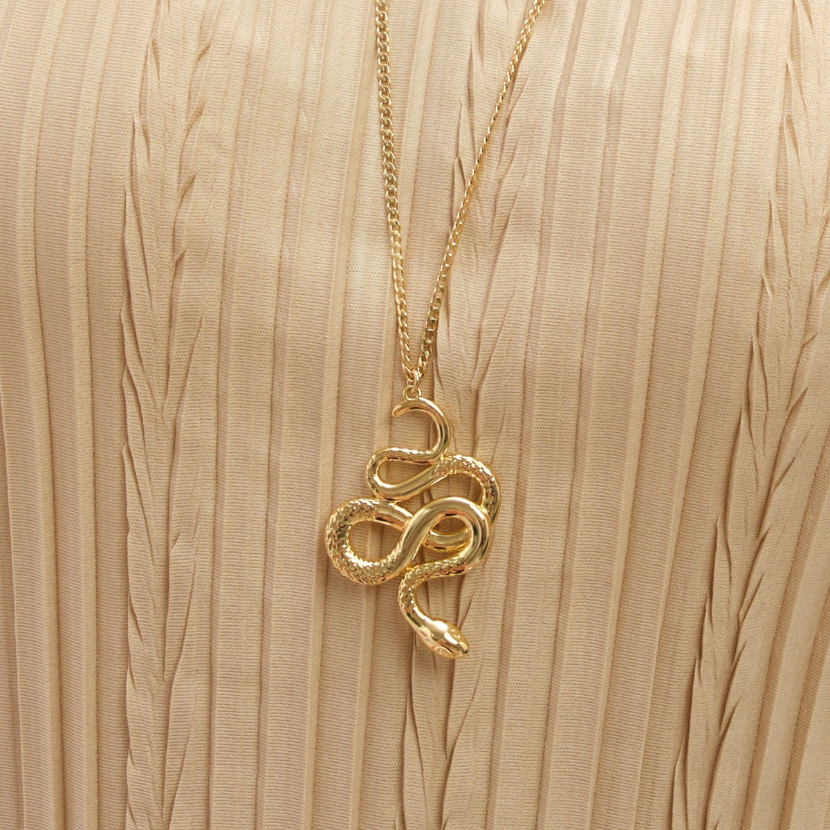 Jon Richard Gold Plated Snake Long Pendant