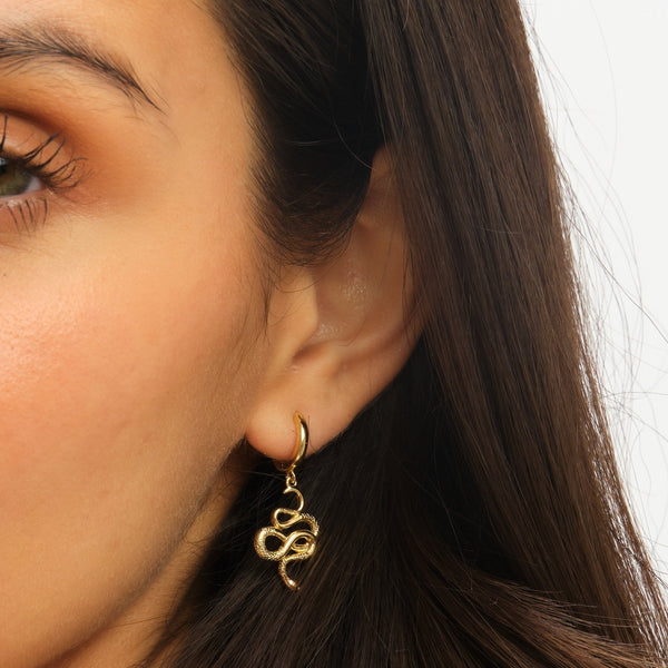 Jon Richard Gold Plated Snake Earrings