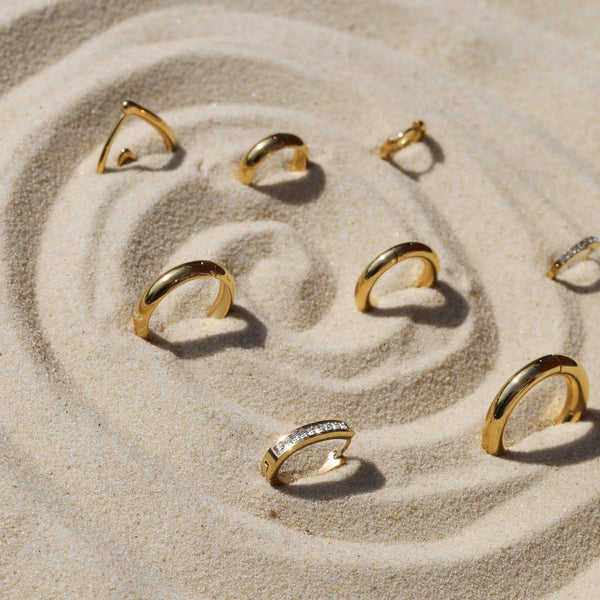 Jon Richard Waterproof Gold Plated Small Chubby Hoop Earrings