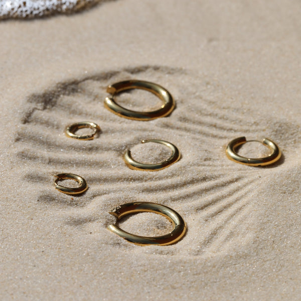 Jon Richard Waterproof Gold Plated Large Chubby Hoop Earrings