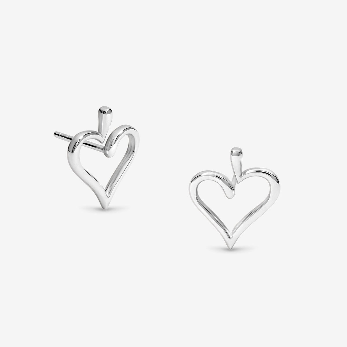 Simply Silver Sterling Silver 925 Polished Open Heart Stud Earrings