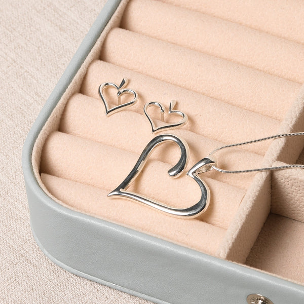 Simply Silver Sterling Silver 925 Polished Open Heart Stud Earrings