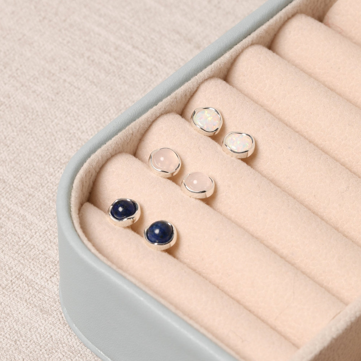 Simply Silver Sterling Silver 925 Polished Opal Stud Earrings