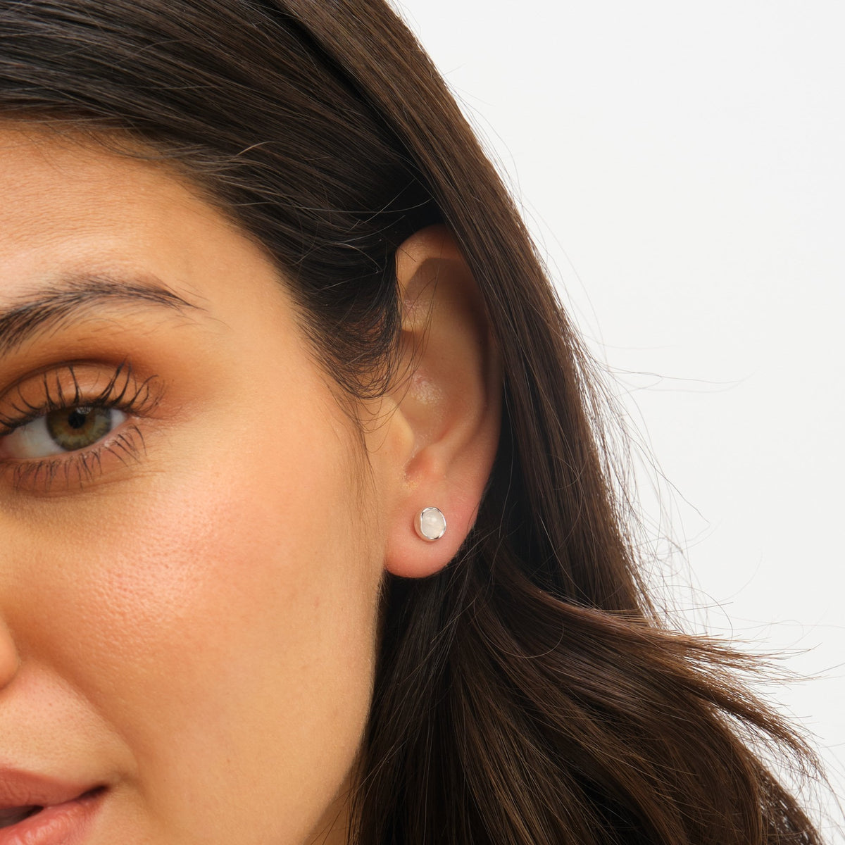 Simply Silver Sterling Silver 925 Polished Opal Stud Earrings
