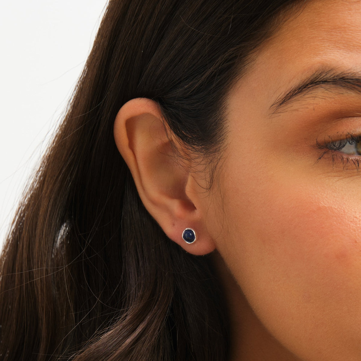 Simply Silver Sterling Silver 925 Polished Lapis Stud Earrings
