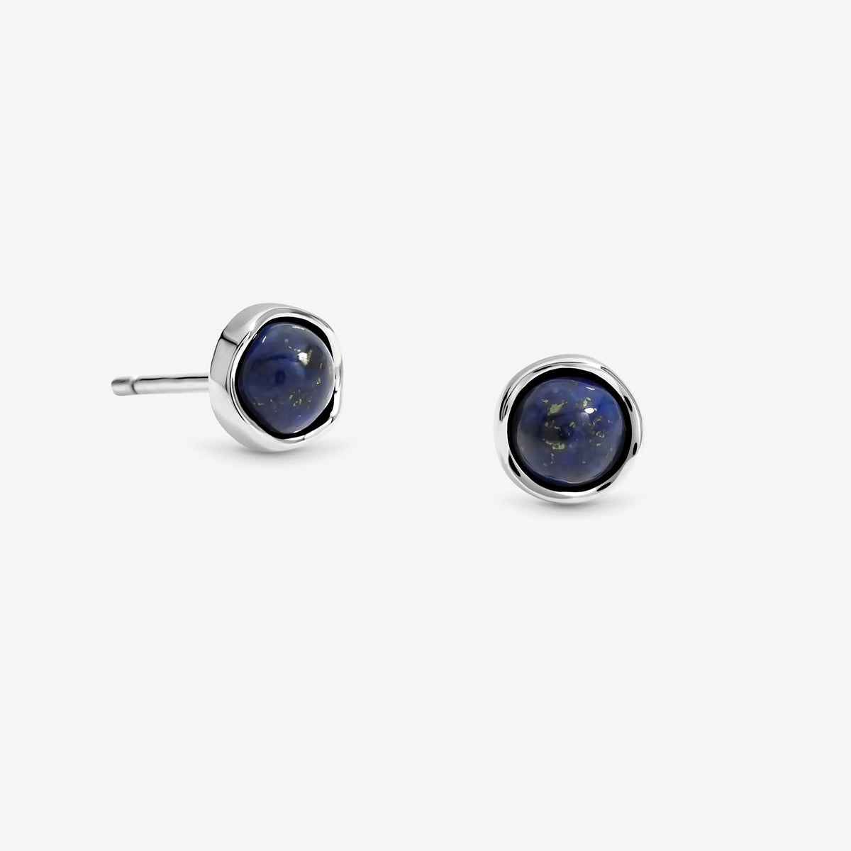 Simply Silver Sterling Silver 925 Polished Lapis Stud Earrings
