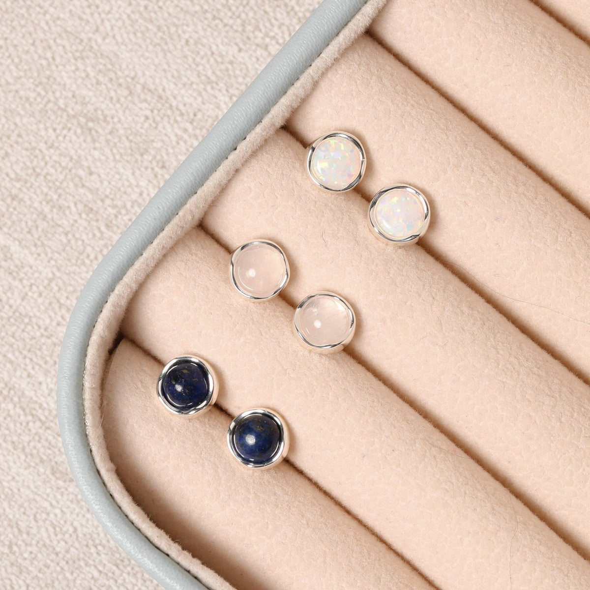 Simply Silver Sterling Silver 925 Polished Lapis Stud Earrings