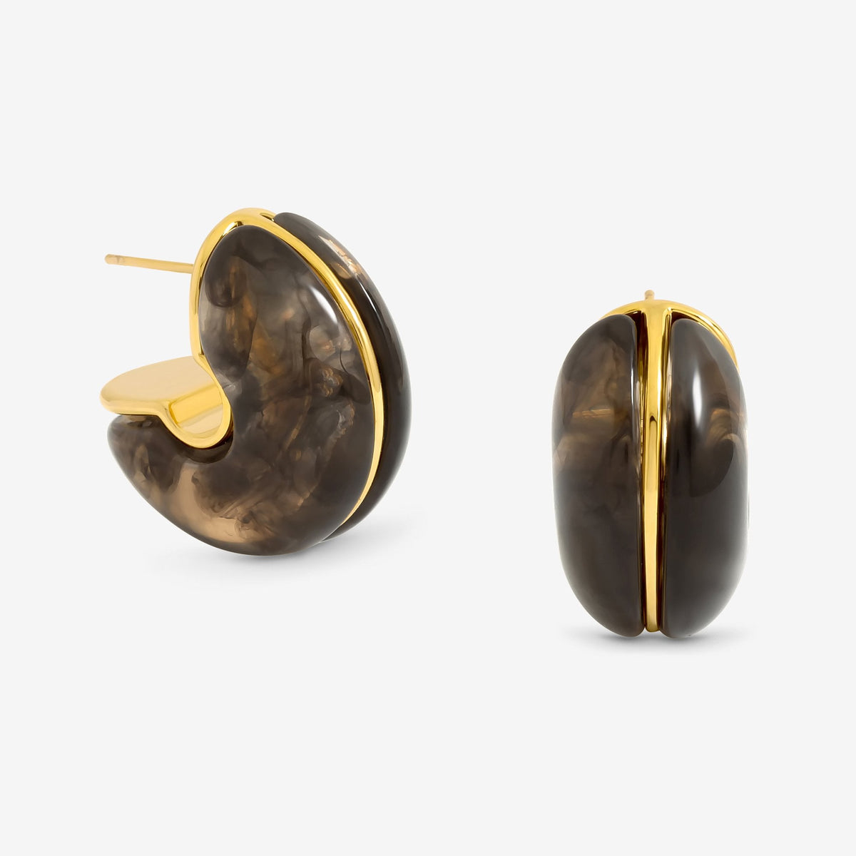 Jon Richard Black Resin Hoop Earrings
