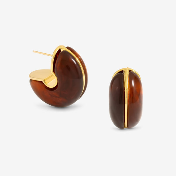 Jon Richard Brown Resin Hoop Earrings