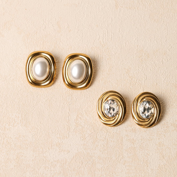 Jon Richard Gold Plated And Pearl Polished Earrings