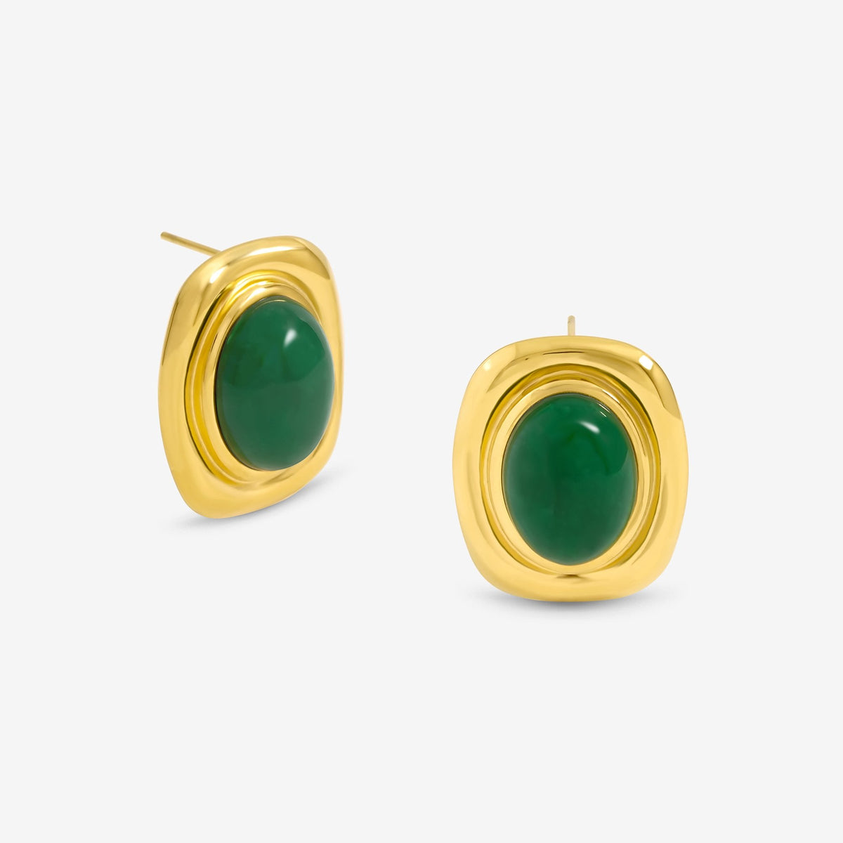 Jon Richard Gold Plated And Green Statement Earrings
