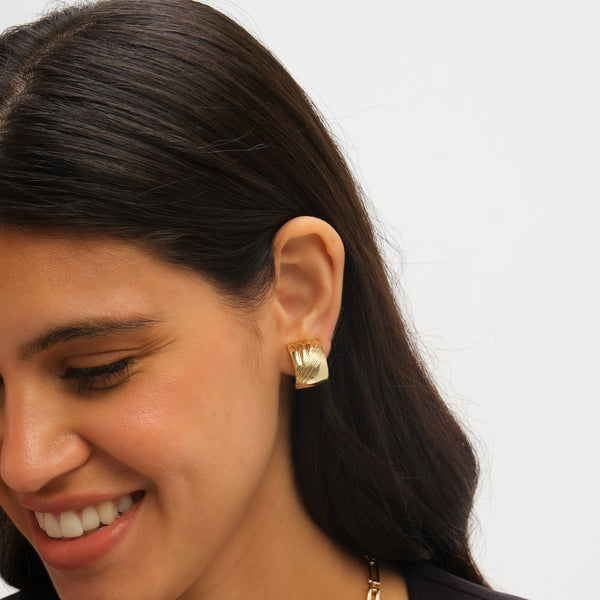 Jon Richard Polished And Ridge Clip Earrings