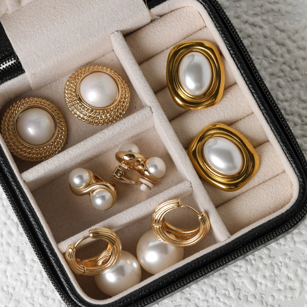 Jon Richard Ridge Hoop And Pearl Statement Earrings