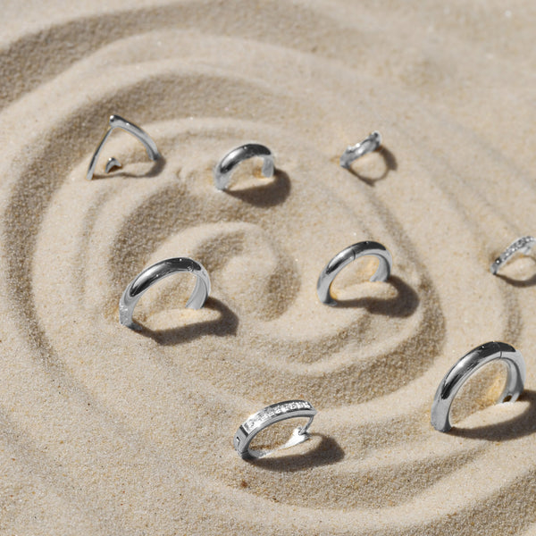 Jon Richard Waterproof Silver Plated Large Chubby Hoop Earrings