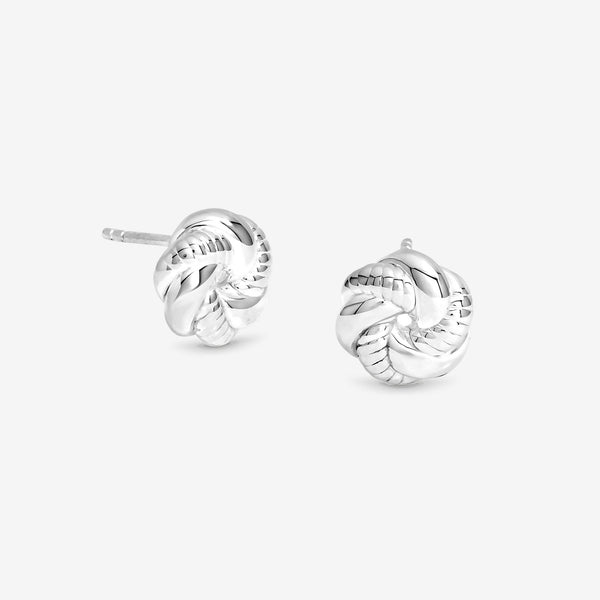 Simply Silver Sterling Silver 925 Polished Textured Knot Stud Earrings