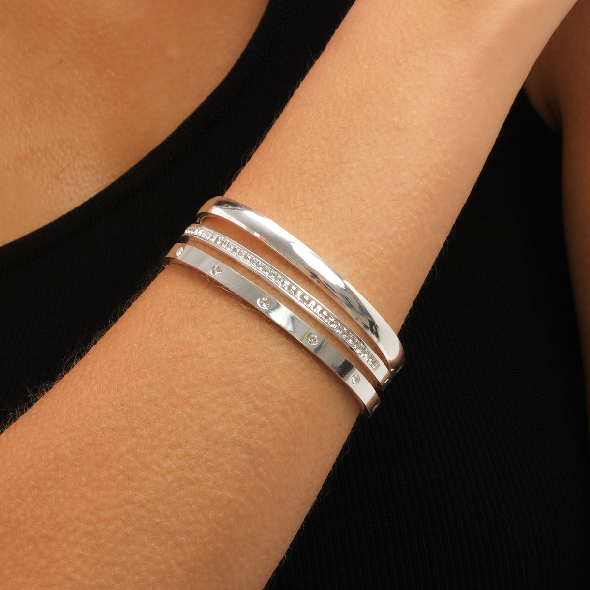 Jon Richard Waterproof Platinum Plated Polished Bangle