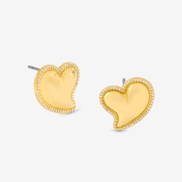 Jon Richard Puff Heart And Cubic Zirconia Stud Earrings